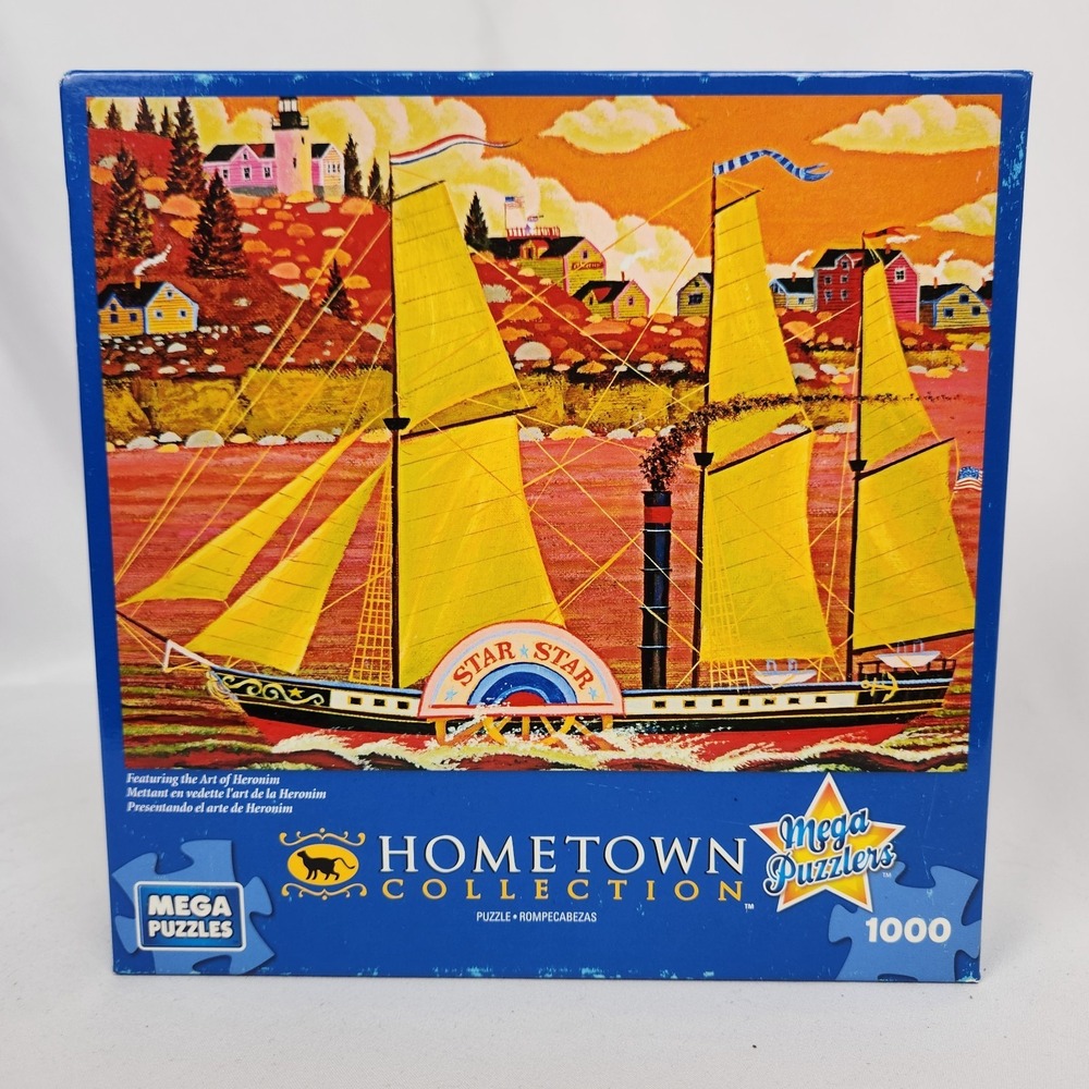 New Sealed Mega Puzzles Hometown Collection "Ocean Star" 1000 pc Puzzle‎